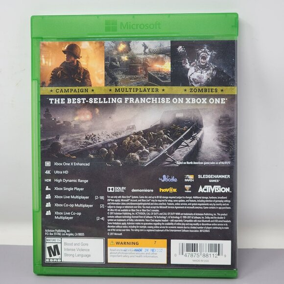 Call Of Duty WWII Xbox One‎ Game 4K Ultra HD HDR Sledgehammer Games Activision - Picture 2 of 7